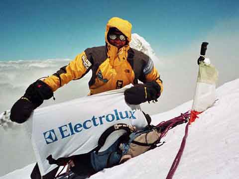 Click to enlarge -
Broad Peak First Ascent Southwest Face - Denis Urubko On Broad Peak Summit July 25, 2005
Broad Peak First Ascent Southwest Face - Denis Urubko On Broad Peak Summit July 25, 2005